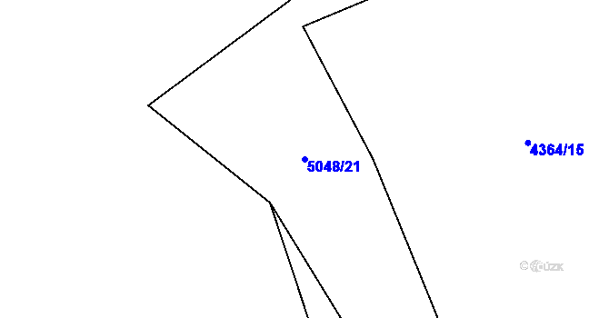 Parcela st. 5048/21 v KÚ Vizovice, Katastrální mapa