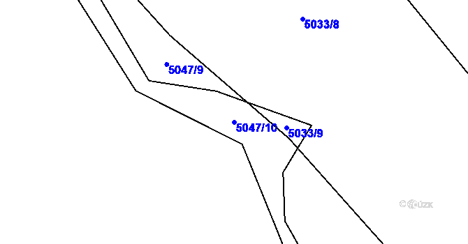 Parcela st. 5047/10 v KÚ Vizovice, Katastrální mapa