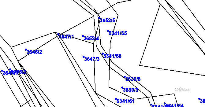 Parcela st. 5341/68 v KÚ Vizovice, Katastrální mapa