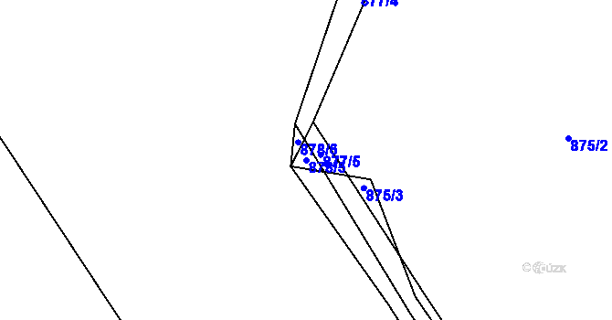 Parcela st. 878/5 v KÚ Vizovice, Katastrální mapa