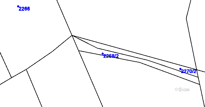 Parcela st. 2268/2 v KÚ Vizovice, Katastrální mapa