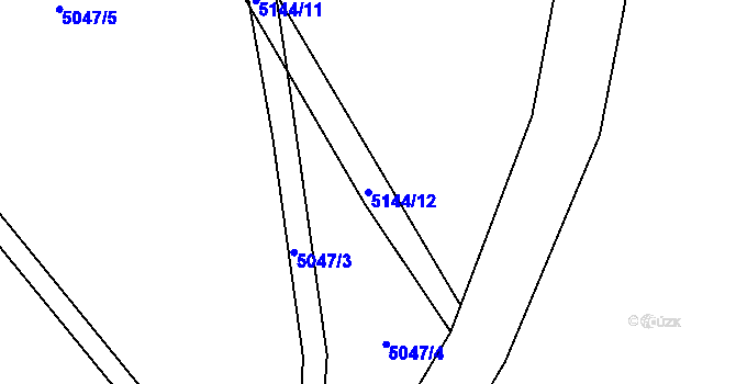 Parcela st. 5144/12 v KÚ Vizovice, Katastrální mapa