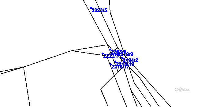 Parcela st. 2223/7 v KÚ Vizovice, Katastrální mapa