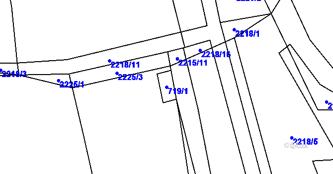 Parcela st. 719/1 v KÚ Vizovice, Katastrální mapa