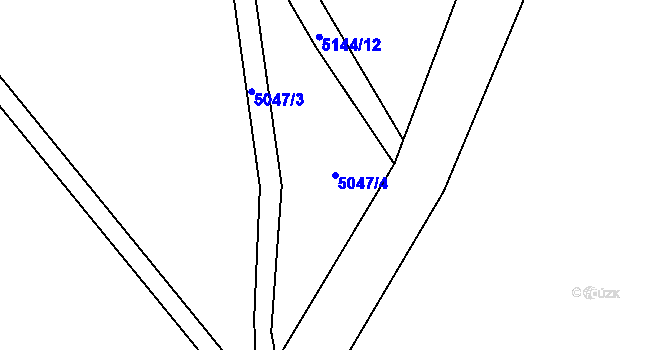 Parcela st. 5047/4 v KÚ Vizovice, Katastrální mapa