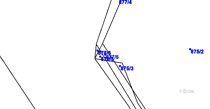 Parcela st. 877/5 v KÚ Vizovice, Katastrální mapa