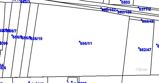 Parcela st. 656/11 v KÚ Vizovice, Katastrální mapa