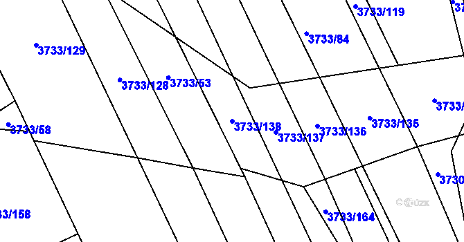 Parcela st. 3733/138 v KÚ Vizovice, Katastrální mapa