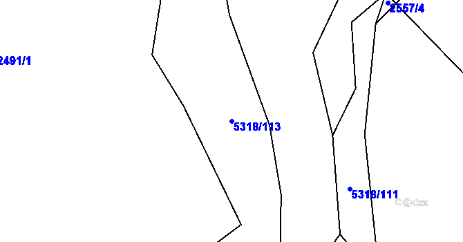 Parcela st. 5318/113 v KÚ Vizovice, Katastrální mapa
