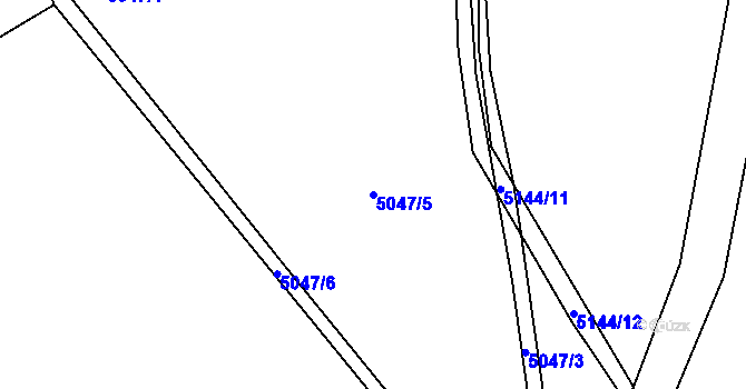 Parcela st. 5047/5 v KÚ Vizovice, Katastrální mapa