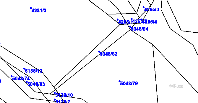 Parcela st. 5048/82 v KÚ Vizovice, Katastrální mapa