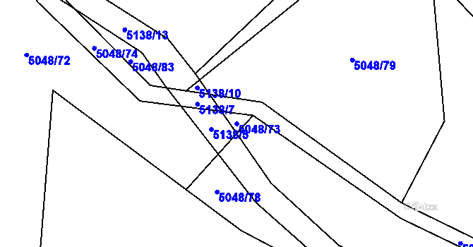 Parcela st. 5048/73 v KÚ Vizovice, Katastrální mapa