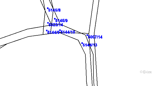 Parcela st. 5144/13 v KÚ Vizovice, Katastrální mapa