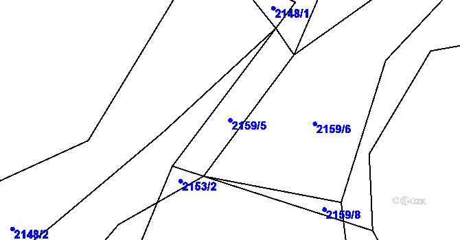 Parcela st. 2159/5 v KÚ Vizovice, Katastrální mapa