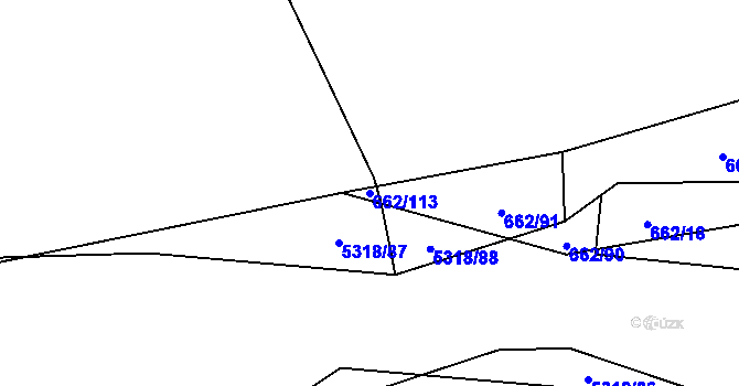 Parcela st. 662/113 v KÚ Vizovice, Katastrální mapa