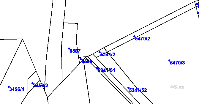 Parcela st. 5341/2 v KÚ Vizovice, Katastrální mapa