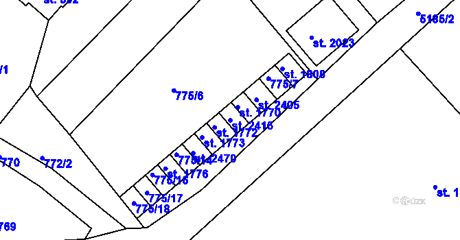Parcela st. 2416 v KÚ Vizovice, Katastrální mapa