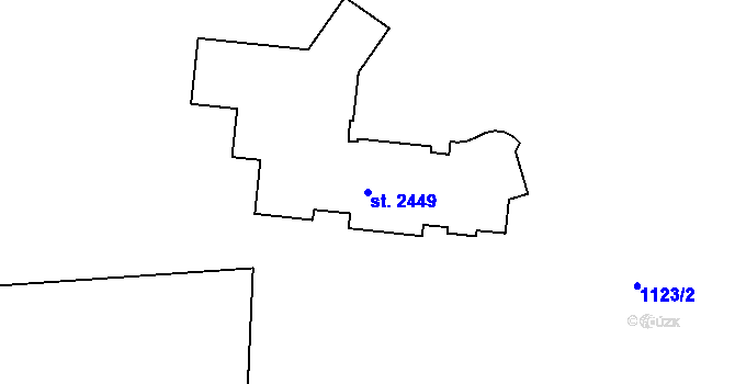 Parcela st. 2449 v KÚ Vizovice, Katastrální mapa