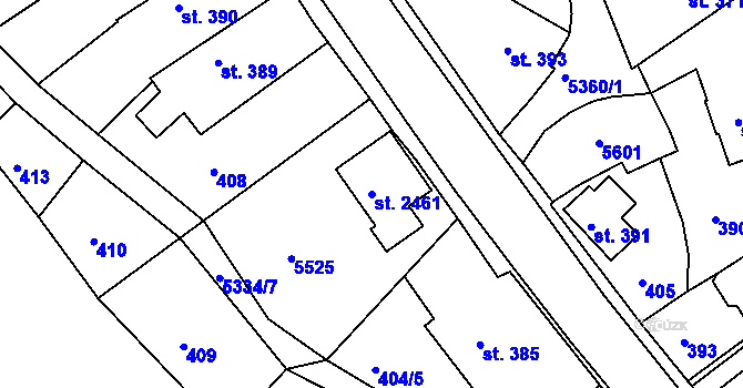 Parcela st. 2461 v KÚ Vizovice, Katastrální mapa