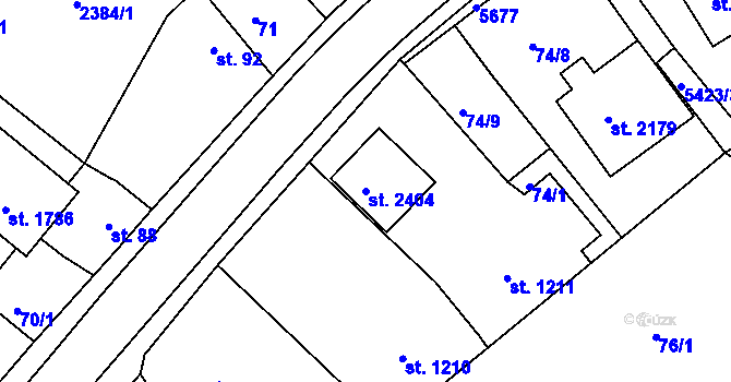 Parcela st. 2404 v KÚ Vizovice, Katastrální mapa