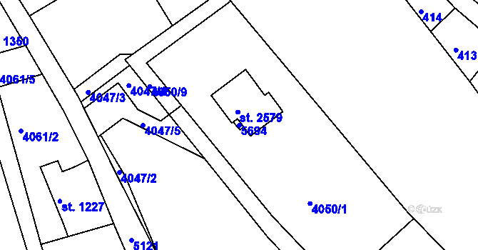 Parcela st. 5694 v KÚ Vizovice, Katastrální mapa