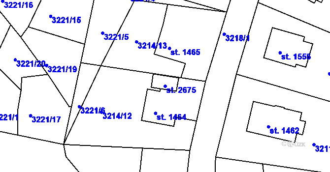 Parcela st. 2675 v KÚ Vizovice, Katastrální mapa