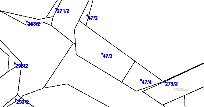 Parcela st. 47/3 v KÚ Vlačice, Katastrální mapa