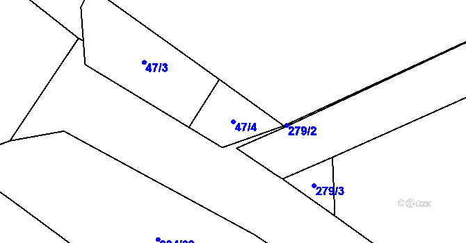 Parcela st. 47/4 v KÚ Vlačice, Katastrální mapa