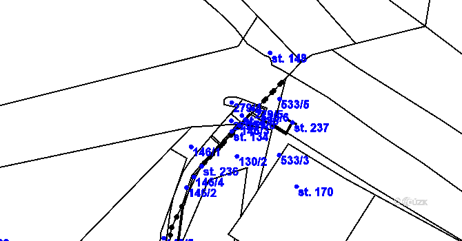 Parcela st. 279/7 v KÚ Vlačice, Katastrální mapa