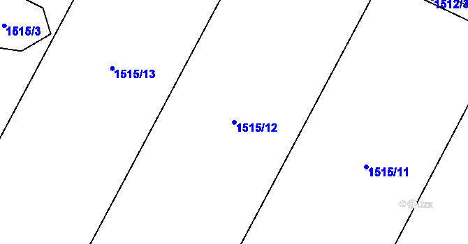 Parcela st. 1515/12 v KÚ Hostákov, Katastrální mapa