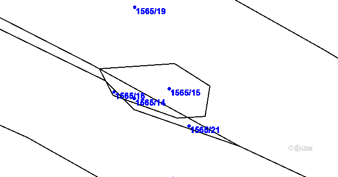 Parcela st. 1565/15 v KÚ Hostákov, Katastrální mapa