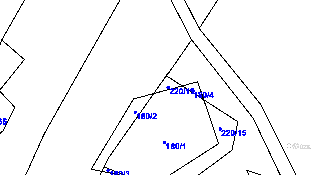 Parcela st. 220/19 v KÚ Hostákov, Katastrální mapa