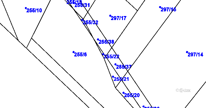 Parcela st. 255/22 v KÚ Hostákov, Katastrální mapa