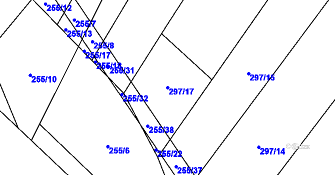 Parcela st. 297/17 v KÚ Hostákov, Katastrální mapa