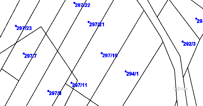 Parcela st. 297/19 v KÚ Hostákov, Katastrální mapa