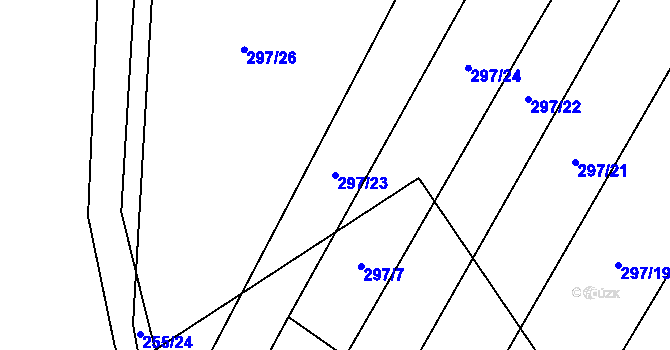 Parcela st. 297/23 v KÚ Hostákov, Katastrální mapa