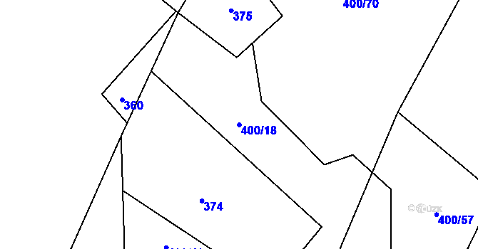 Parcela st. 400/18 v KÚ Hostákov, Katastrální mapa