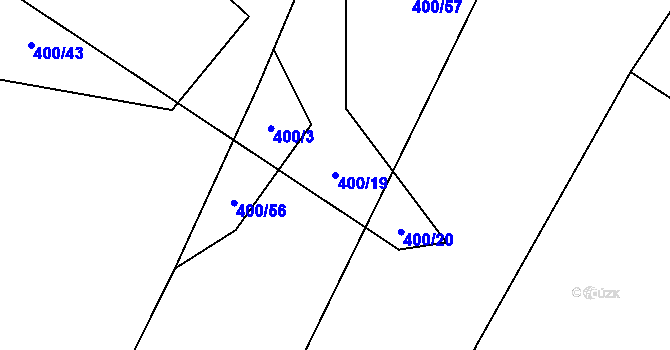 Parcela st. 400/19 v KÚ Hostákov, Katastrální mapa