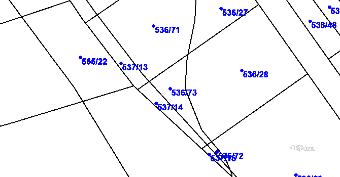 Parcela st. 536/73 v KÚ Hostákov, Katastrální mapa