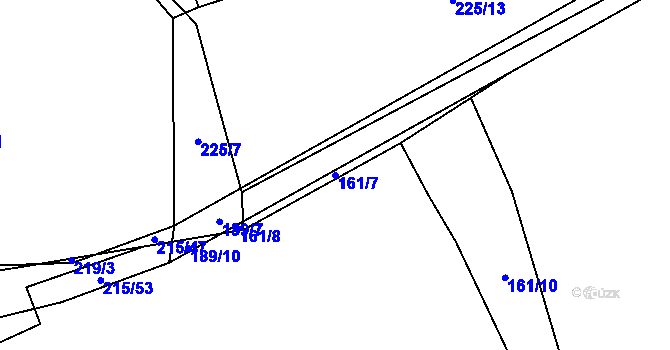Parcela st. 161/7 v KÚ Lhota u Vlachnovic, Katastrální mapa