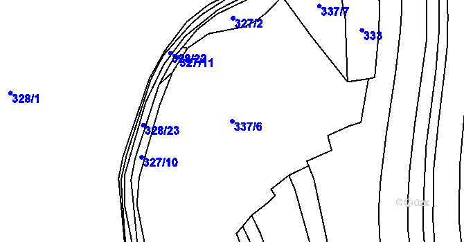 Parcela st. 337/6 v KÚ Lhota u Vlachnovic, Katastrální mapa