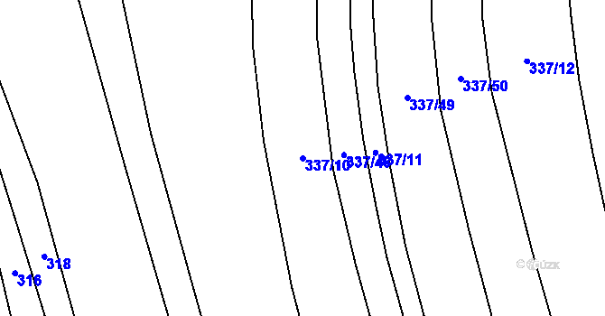 Parcela st. 337/10 v KÚ Lhota u Vlachnovic, Katastrální mapa