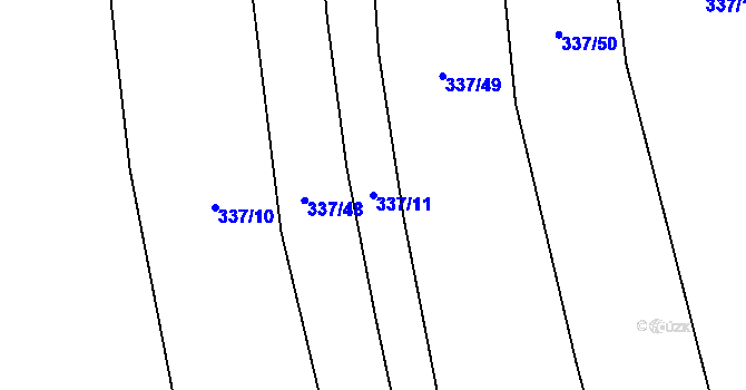 Parcela st. 337/11 v KÚ Lhota u Vlachnovic, Katastrální mapa
