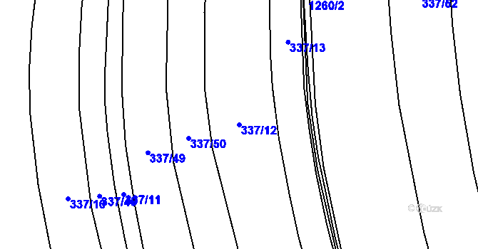 Parcela st. 337/12 v KÚ Lhota u Vlachnovic, Katastrální mapa