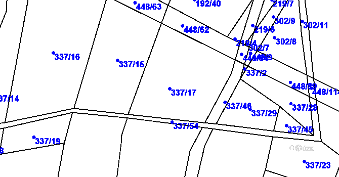 Parcela st. 337/17 v KÚ Lhota u Vlachnovic, Katastrální mapa