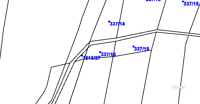 Parcela st. 337/18 v KÚ Lhota u Vlachnovic, Katastrální mapa