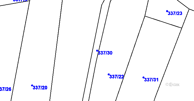 Parcela st. 337/30 v KÚ Lhota u Vlachnovic, Katastrální mapa