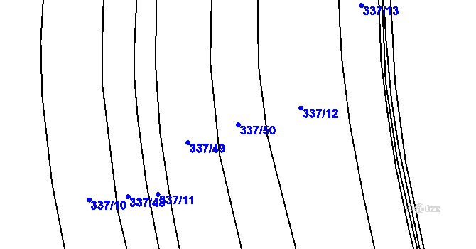 Parcela st. 337/50 v KÚ Lhota u Vlachnovic, Katastrální mapa