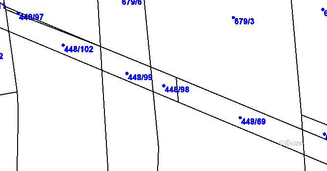 Parcela st. 448/98 v KÚ Lhota u Vlachnovic, Katastrální mapa