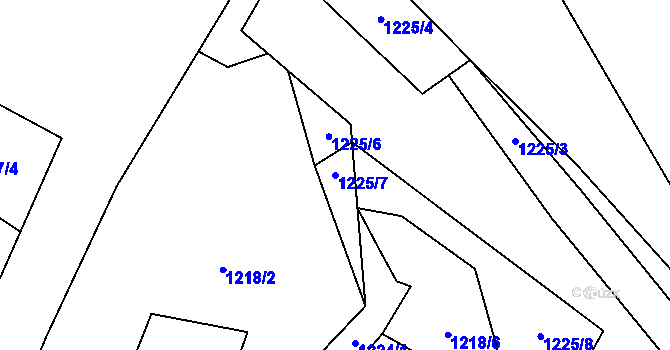 Parcela st. 1225/7 v KÚ Vlachnovice, Katastrální mapa